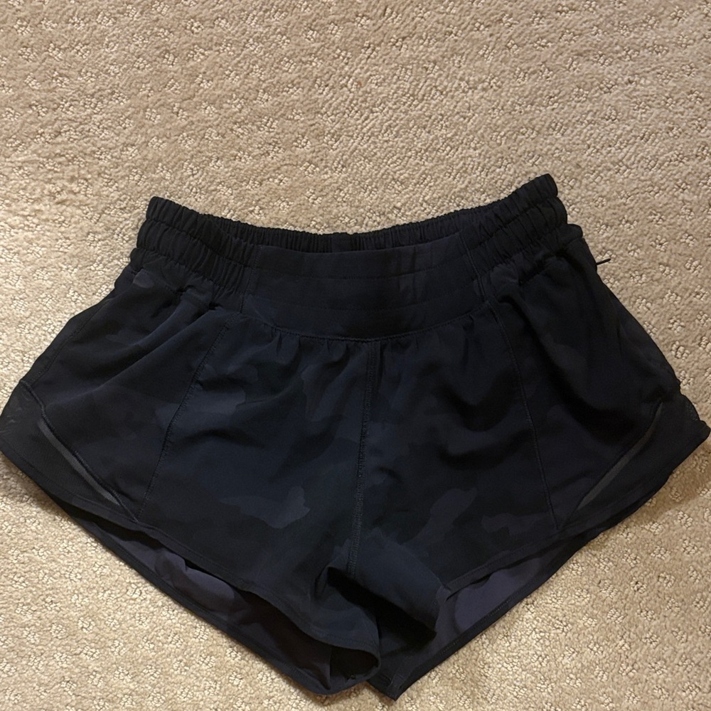 Lululemon Athletica Black Camo Athletic Shorts